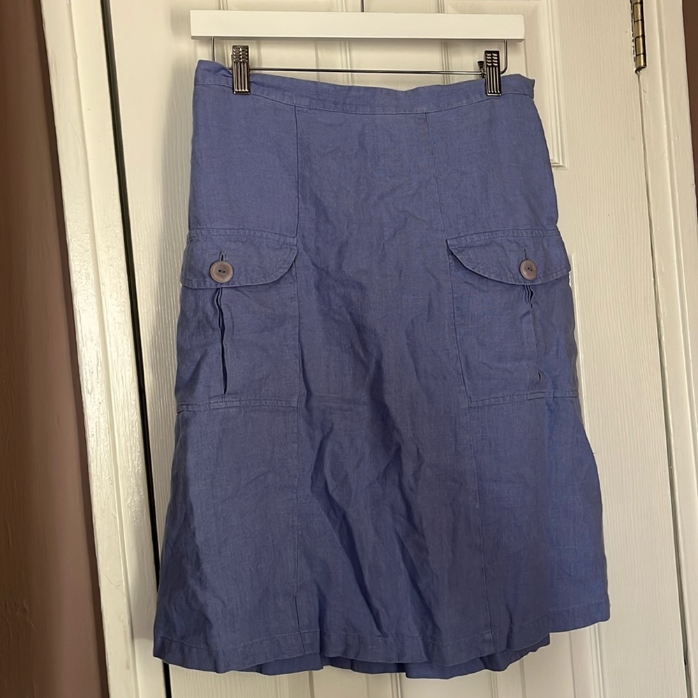 FLAX 100% linen midi skirt